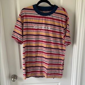 Guess Mens Striped Multicolor T-Shirt